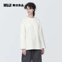 在飛比找PChome24h購物優惠-女有機棉粗織圓領長袖T恤【MUJI 無印良品】