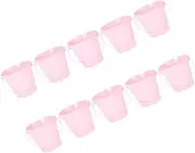 10pcs Mini Bucket Crafts Galvanized Bucket Metal Pail Pumpkin Pail Iron Pink