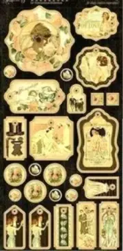 Graphic 45 Le Romantique Collection Love Chipboard Tags Buttons Captions Accents