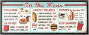 Letrero De Metal En Relieve On The Menu: Letrero De Menu De Restaurante Vint...