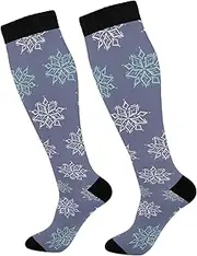 [Amooorous] Christmas Snowflakes Multicolored athletic socks support for heavy duty work for men mujer, Christmas Snowflakes Multicolored