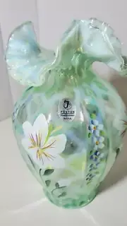 fenton vase hand painted signed
