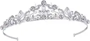 [WOONEKY] High End Rhinestone Tiara for Elegant Crown Headband for Weddings Birthdays Performances Durable Comfortable Headdress for Special Occasions
