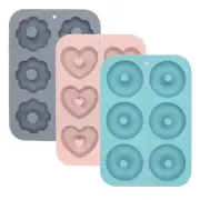 3 Pack Silicone Donut Pan For Baking, Non-Stick Doughnut Pan