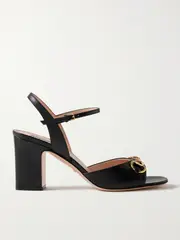 [Gucci] Gucci - Lady Horsebit-detailed Leather Sandals - Black - IT38 IT 38 Black