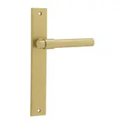 Iver Helsinki Door Lever Handle on Rectangular Backplate Brushed Gold PVD