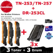 Comb Compatible 3X Toner TN-253 / TN-257 + 3X Drum DR-253CL DR253 For Brother