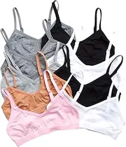 [Sweet & Sassy] Girls Seamless V-Neck Training Bra 9 Pack