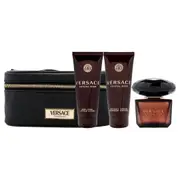 Versace Crystal Noir by Versace for Women - 4 Pc Gift Set 3oz EDP Spray, 3.4oz Body Lotion, 3.4oz Shower Gel, Beauty Case