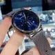 ARMANI 阿曼尼男錶 44mm 黑圓形精鋼錶殼 寶藍色三眼, 中三針顯示錶面款 AR00056