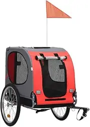 Dog Bike Trailer, Bike Pet Carrier, Bike Bicycle Dog Trailer, Bicycle Dog Carrier Red and Black
