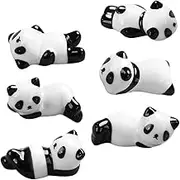 BRIGHTFUFU 6pcs Cute Panda Chopstick Holder Ceramic Chopstick Rest for Spoons Utensils Versatile Desktop Support Adorable Dining Accessory Easy to Clean and Maintain