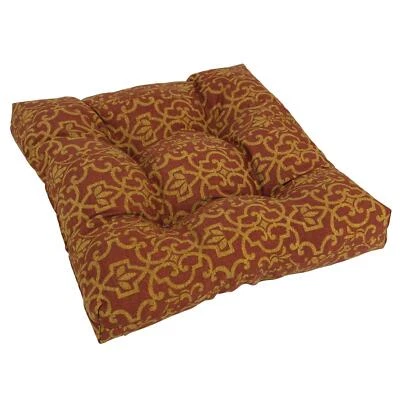 19-inch Squared Spun Polyester Tufted Dining Chair Cushion Vanya Paprika