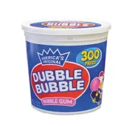 Dubble Bubble Original Pink Bubble Gum – 300 Count Tub – Individually Wrapped