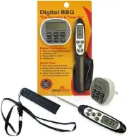 Boone, Hearth Digital BBQ Food Thermometer / Kitchen Timer / Stopwatch / Clock
