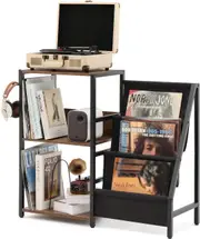 3-Tier Record Player Stand with Vinyl Storage for 200 Albums
