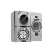 Clipsal 56 Series Round 5 Pin 32A Switched Socket with RCD Grey | 56SC532RC-GY