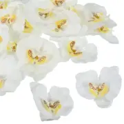 20Pcs 3.5" Artificial Silk Butterfly Orchid Flower Heads for DIY, White