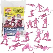 TimMee Plastic Army Men - Pink 48pc Toy Soldier Figures - Made in USA