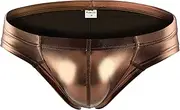 [Swbreety] Men's Bikini Briefs Metallic Bulge Pouch Underwear Low Waist Underpants