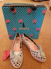 Babycham Size 3 Polka Dot platform Wedges