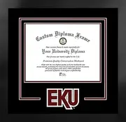 Campus Images NCAA Eastern Kentucky Colonels Unisex Spirit Diploma Manhattan Black Frame with Bonus Campus Images Lithograph, Black, One Size