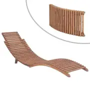 Folding Sun Lounger Solid Teak Wood