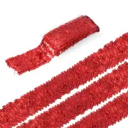5 Yards 3 Inch Elastic Sequins Trim Flat Sequin Strip Paillette, Red