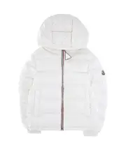 Patch quilted down jacket 8Y white