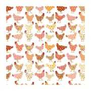 Poppie Cotton Prairie Sisters Homestead Cheeky Chickens White Fabric