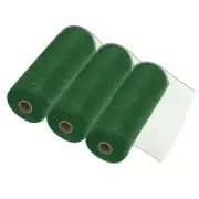 3pcs 10 Inch Poly Burlap Mesh for Wreath Mesh Ribbon 10 Yard, Dark Green