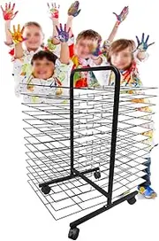 Movable Art Drying Rack,Drying Easel,Removable Educational Product Drying Rack with Pulleys,Magazine Air-Dry