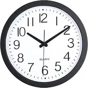 Garden Clock Outdoor, 12 Inch Quiet Wall Clock Vintage Battery Operated Outdoor Clock Garden Metal Outdoor Wall Clock for Patio and Home-Black