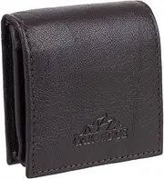 [Oakridge Leather] Mens Square Pocket Size Coin Tray Purse, Brown, One Size, Coin Purse