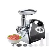EUROCHEF Electric Meat Grinder, Stainless Steel Mincer Sausage Filler Kibbe Maker, Black