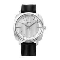 在飛比找蝦皮商城優惠-CK手錶 K5M311D6 銀框銀白面橡膠錶帶男錶