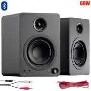 Pair 60W Computer Speakers Powered Active w/ Bluetooth Stereo Audio Desktop PC