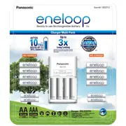 Panasonic Eneloop Rechargeable Battery Pack 1 x Charger + AA 8Cells + AAA 4Cells