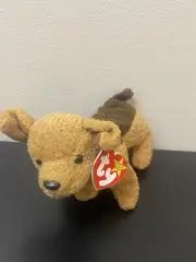Ty Beanie Baby Tuffy the Dog 6.5" Beanbag Plush Terrier 1996 With Tag