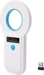 zolyet Animal Microchip Pet Tag Scanner ID Reader EMID Animal Handheld Reader USB Connect 128 Informations Storage Function O Screen 134.2kHz Standard F -B ISO11784/ISO11785 Dog Cat Chip White