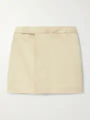 [SASUPHI] SASUPHI - Andrea Silk And Cotton-blend Twill Mini Wrap Skirt - Yellow - IT36 IT 36 Yellow
