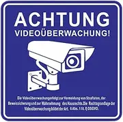Video Observation Signs ? Waterproof Security Camera Stickers | Adhesive 24-Hour Warning Labels, Reflective Home Business Alarm System Signs, PVC Monitoring Signs, 29x22cm
