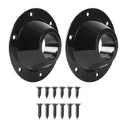 2 Pcs Aluminum RV Table and Floor Mounting Base, Standard Size with 12 Mounting Screws for Camper Trailer, RV Camper Metal Pedestal Table Base, Black