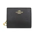 【COACH】黑色立體馬車LOGO拉鍊零錢包短夾(C2862 IMBLK)