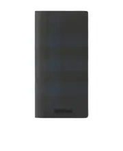 check-pattern leather wallet One size Black