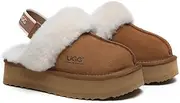 [UGG AUSTRALIAN SHEPHERD] Removable Strap Slingback Women Muffin Platform Slippers