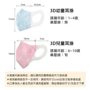 台灣製 健康天使 3D立體兒童口罩 50片 有鼻樑壓條 立體耳掛 一體成形 台灣優紙 醫用口罩 醫療口罩