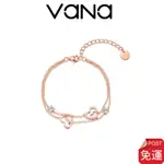 【官方正品】 VANA 傾心相印 愛心雙層手鍊 少女心系列 S925純銀手鍊 玫瑰金色白金色 手鍊女生