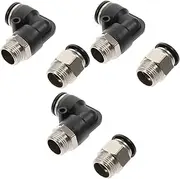 6Pcs Pneumatic Connector Fitting Plated Quick Connect Hose Repair Kit for Air Hose Applications
