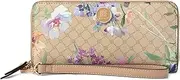 [Nine West] Harland Zip Around Wallet With Wristlet, Floral Logo/Khaki, Mini